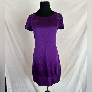 Seale Purple Silk Shift Dress